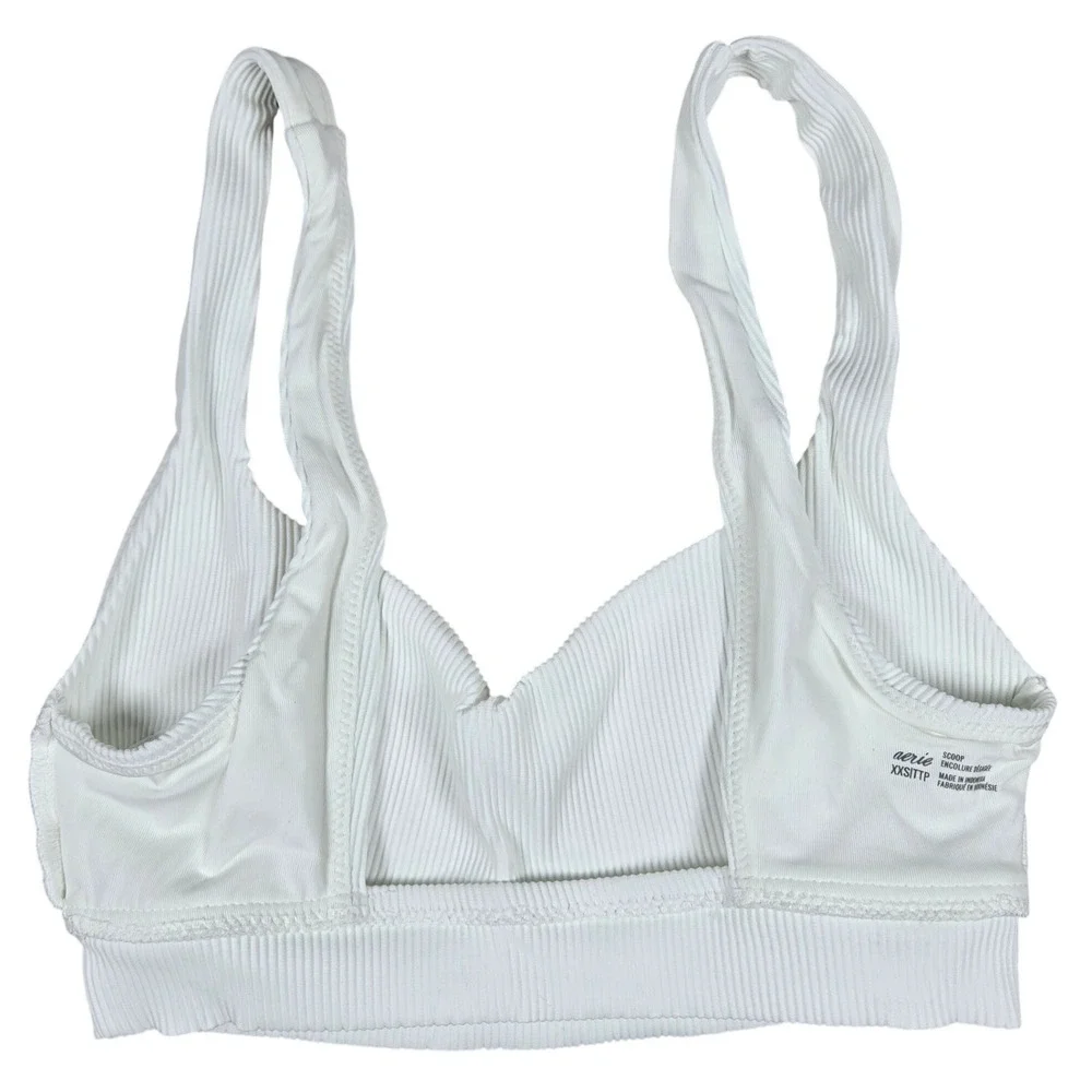 Aerie Scoop Ribbed Bikini‎ Swim Top White XXS